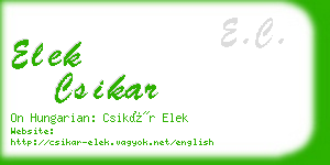 elek csikar business card